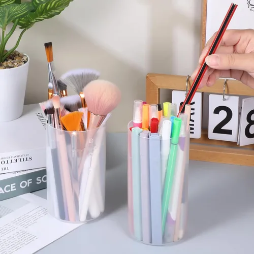 Miniatura 7 de Porta brochas de maquillaje retráctiles de plástico transparente portátil, organizador de cosméticos de viaje, accesorios de maquillaje, tazas