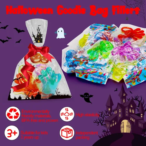 Miniatura 7 de 40 unidades de manos adhesivas para niños, bolsa de regalo, bolsa de regalo elástica, caja de tesoros de intercambio de juguetes, premio de aula
