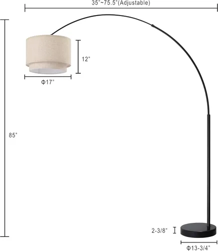 Miniatura 4 de Major-Q Lámpara de pie de arco extra grande: lámparas de pie modernas de 81 pulgadas de alto con base de mármol real - elegante lámpara de pie