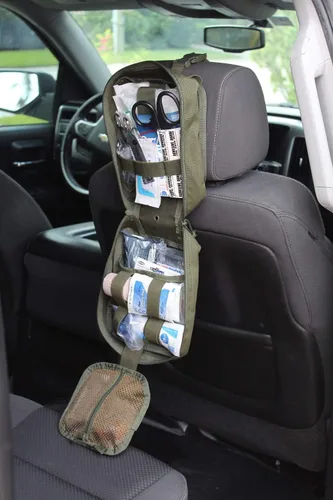 Miniatura 6 de Kit de primeros auxilios de control de hemorragia de trauma con montaje para reposacabezas, panel de liberación rápida, paquete de emergencia