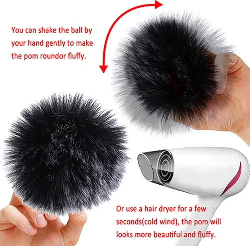 Miniatura 3 de SIQUK 56 pompones de piel sintética de zorro con lazo elástico para sombreros, bufandas, guantes, bolsas, accesorios (color suave)