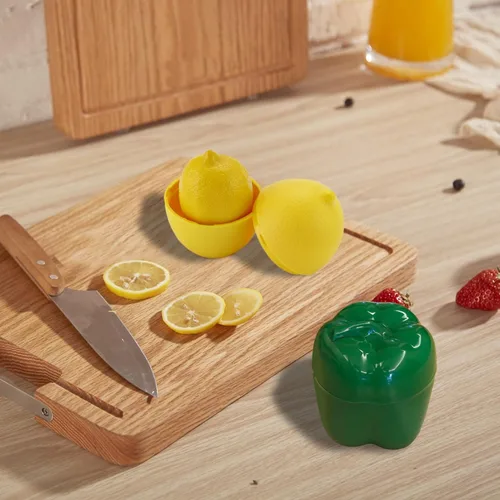 Miniatura 3 de Contenedores de almacenamiento de verduras y frutas para refrigerador, almacenamiento de pimiento verde y limón, contenedores de almacenamiento