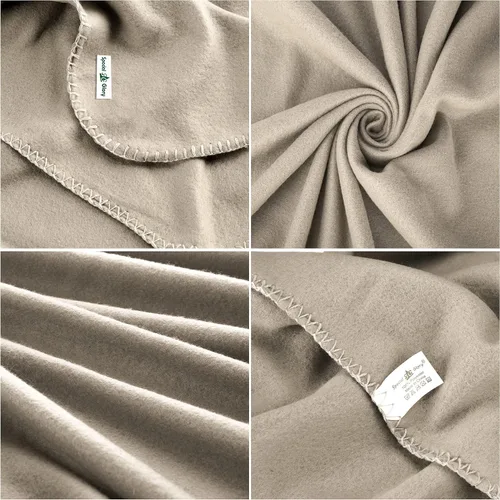 Miniatura 3 de Manta de Forro Polar a Granel, Mantas de Forro Polar Sólidas Ligeras Cálidas Suaves Acogedoras Aptas para Mascotas para Hogar Cama Sofá Sillón Beige
