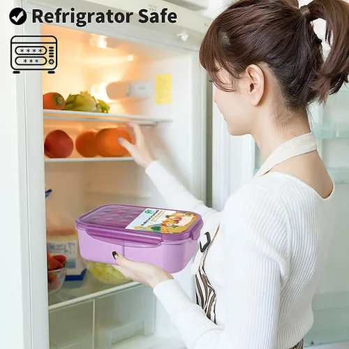 Miniatura 8 de MISS BIG® Lonchera Bento para adultos, fiambrera, a prueba de fugas, sin BPA y sin tintes químicos, para lavavajillas y microondas