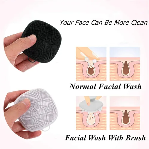 Miniatura 2 de Limpiador facial de silicona, paquete de 2 unidades para hombres, cepillo de limpieza facial de silicona, cepillo de lavado facial manual