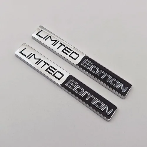 Miniatura 3 de Logo 2X de metal cromado Edición Limitada, emblema de coche auto adhesivo 3D premium, calcomanía deportiva de carreras de reemplazo (negro)