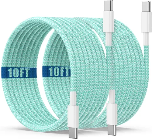 Miniatura 8 de Cable de carga USB C a C de 10 pies, 60W, tipo C a C, cable de carga rápido largo para Apple iPhone 17 Pro Max/17 Air/16 Pro Max/15 Plus, MacBook