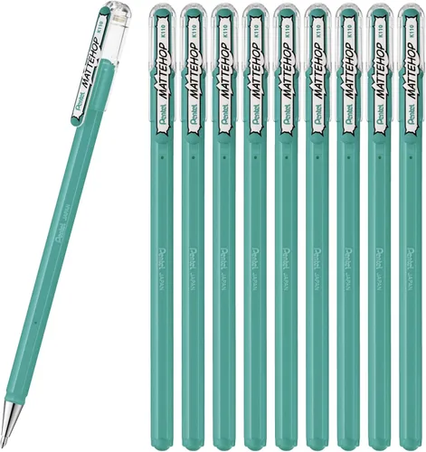 Miniatura 38 de Pentel Mattehop - Cartera con rodillo de gel de 0.039 in, 7 piezas, colores originales Surtido