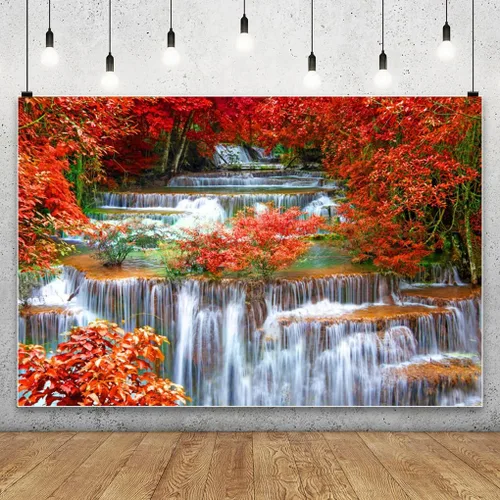 Miniatura 2 de AOFOTO Telón de fondo de cascadas de 5 x 3 pies para fotografía de fondo de cascada, paisaje, naturaleza, viajes, hombre adulto, Retrato artístico
