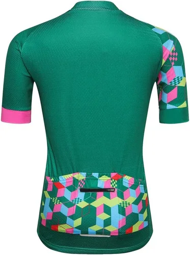 Miniatura 2 de Uriah Maillot de ciclismo para mujer de manga corta reflectante con bolsa trasera con cremallera