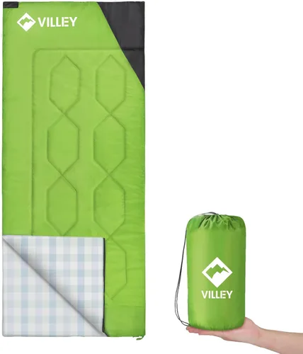 VILLEY Camping Sleeping Bag, Lightweight Backpacking Sleeping Bag with Carrying Bag for Adults & Kids