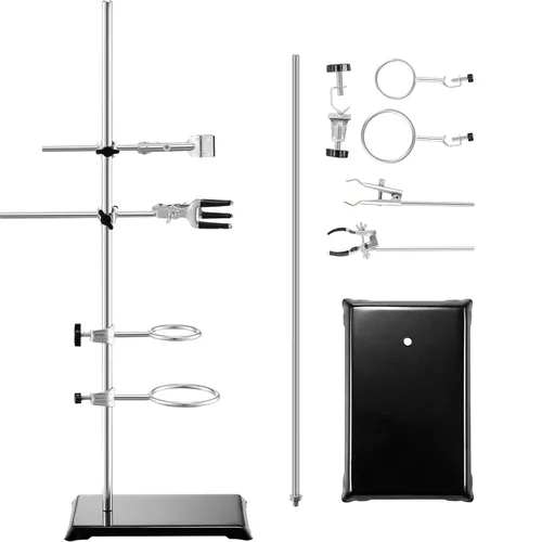 Miniatura 9 de VEVOR Juego de 2 soportes de soporte de laboratorio, soporte de laboratorio de acero con varilla de 23.6 pulgadas y base de hierro fundido de 8.3 x