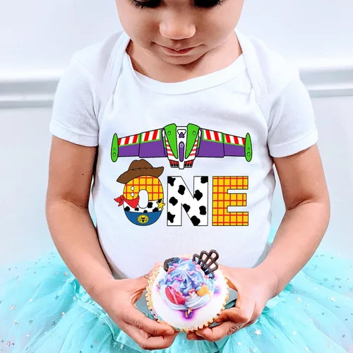 Miniatura 5 de Camiseta de primer cumpleaños de juguete, traje de fiesta para niña y niño