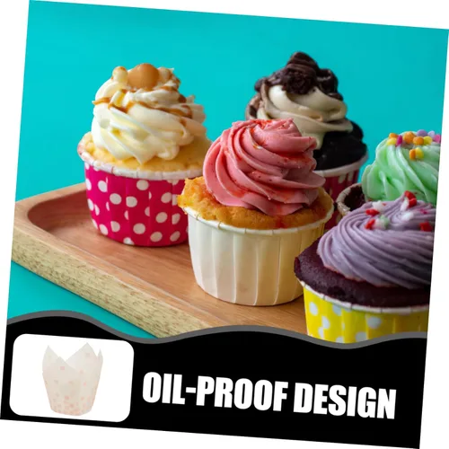 Miniatura 5 de 50 piezas para tartas y muffins, soportes para cupcakes rosa, pergamino, forros para magdalenas, forro de mousse, para hornear, tazas de yogur