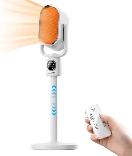 Miniatura 9 de Calentador de espacio para interiores cinbasr Calentadores eléctricos portátiles de bajo consumo con termostato y control remoto, oscilación de 70°