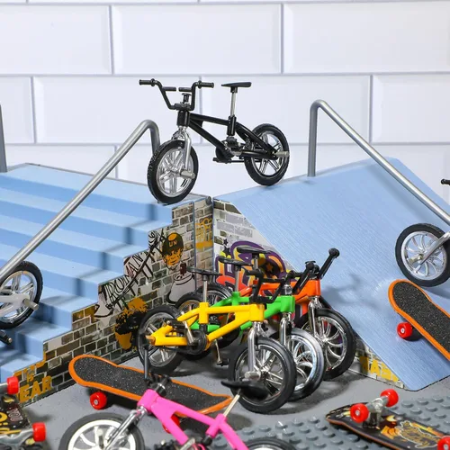 Miniatura 3 de Gejoy 12 piezas de mini bicicletas de dedo, mini bicicletas BMX, juegos de fin de año, regalos para estudiantes, juguetes de bicicleta en miniatura