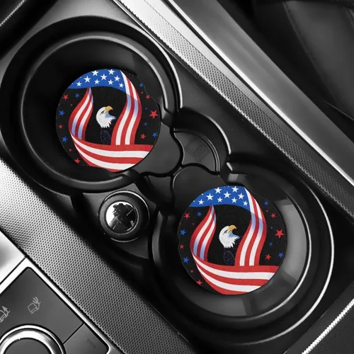 Miniatura 35 de AFPANQZ 250 Years Print Car Coasters for Cup Holders Absorbent Car Accessories 2.8" Car Cup Holder for Women 2 Pack