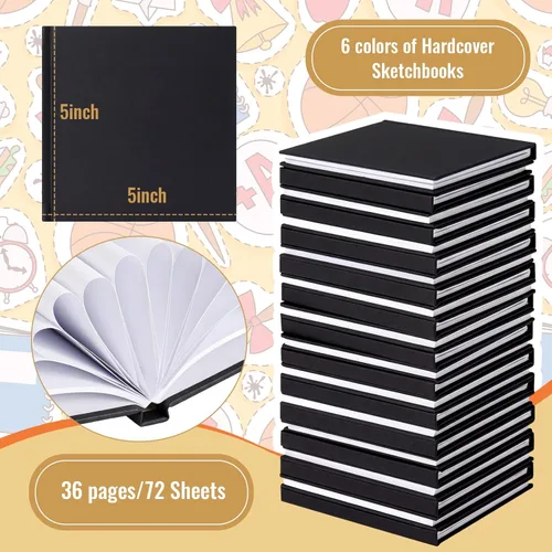 Miniatura 2 de Ireer 24 cuadernos coloridos de tapa dura en blanco a granel para niños para escribir libros en blanco para diario, bocetos, escritura, suministros