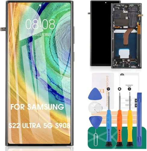 OLED para Galaxy S22 Ultra 5G Reemplazo de pantalla para Samsung Galaxy S22 Ultra 5G LCD para Samsung S22 Ultra 5G Pantalla Digitalizador Pantalla