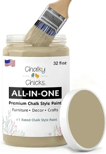 Miniatura 40 de Chalky Chicks - Pintura mate a la tiza, no requiere lijado, 4 onzas líquidas, color gris oscuro (Gun Metal Gray), para muebles, pintura sin Gris