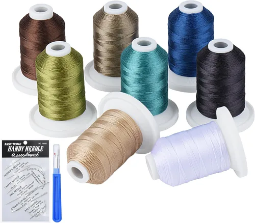 Miniatura 17 de Resistente a los rayos UV - Simthread 100% Poliéster Hilo Entrelazado Tex 69 (12wt) - 250 Yardas 1 Blanco 1 Negro