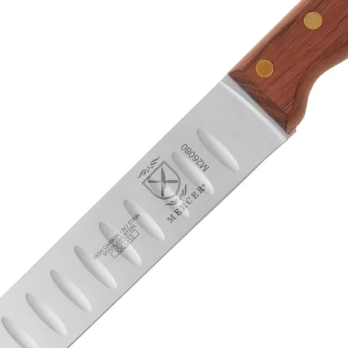 Miniatura 6 de Mercer Culinary Praxis Granton Rebanadora con mango de palisandro, 14 pulgadas, madera