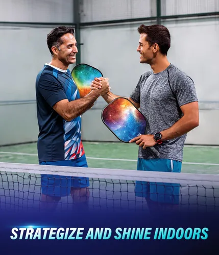 Miniatura 6 de Hicober Juego de 2 palas de pickleball aprobadas por USAPA con 6 bolas, paletas de superficie de fibra de vidrio para hombres y mujeres, mezcla