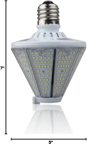 Miniatura 10 de dephen Bombilla LED de mazorca de maíz de 50 W, cono triangular de 6500 lúmenes, luz superior de poste base E26, reemplazo de halogenuros metálicos