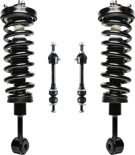 Miniatura 64 de Detroit Axle - Puntales delanteros con resorte helicoidal + enlaces de extremo de barras estabilizadoras de repuesto para Ford Flex Lincoln MKT
