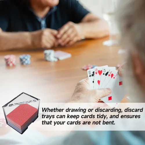 Miniatura 5 de GSE Games & Sports Expert Bandejas acrílicas de desechos, bandejas de grado casino para blackjack, puente, cartas