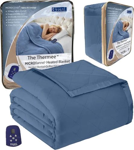 Miniatura 10 de Thermee Manta térmica de microfranela tamaño Queen – 10 ajustes, programable, calentamiento rápido, cuadros rústicos