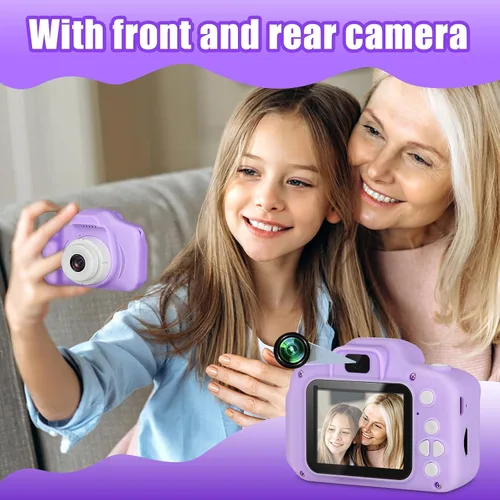 Miniatura 6 de Cámara para niños, cámaras de video digitales HD para niños, juguetes de regalo para niñas y niños de 3 a 12 años, cámara portátil para selfie