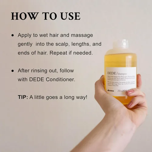 Miniatura 4 de Davines DEDE Delicado champú y acondicionador de limpieza diaria para todo tipo de cabello, equilibra y añade brillo, desenredante sin peso, 8.45