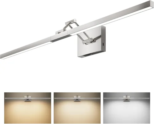 Miniatura 11 de VONLUCE Luz LED de Tocador de Baño de 30", Luces LED Modernas de Tocador 3CCT con Brazo Giratorio de Cabezal Rotativo de 360°, Lámpara de Baño