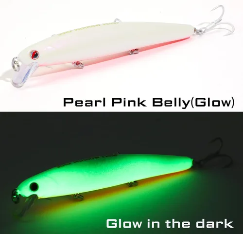Miniatura 2 de LITTMA Señuelos de pesca de surf de California Señuelos de pesca de agua salada Jerkbait Crankbait Surf Minnow 110 - Sardina metálica Super Glow