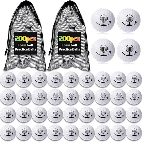Mudder 200 pelotas de práctica de golf de espuma a granel, bola de espuma suave, sensación realista, práctica limitada de mosca para entrenamiento