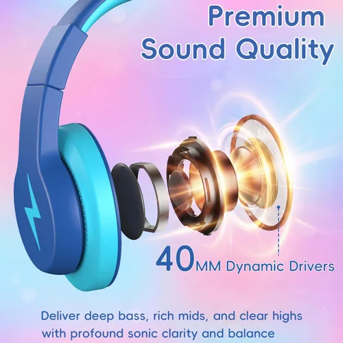 Miniatura 4 de Candy Bila Auriculares con cable para niños, auriculares USB tipo C para niños, volumen seguro de 85 dB, sonido estéreo HD, ajuste cómodo, ajustable