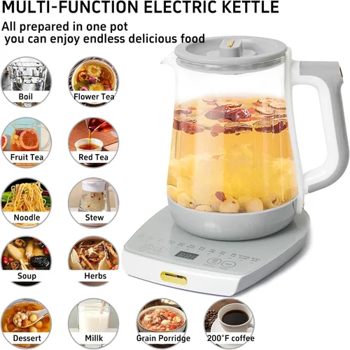 Miniatura 4 de Olla de salud, oficina, hogar, hervidor eléctrico con infusor, control de temperatura, 12 procedimientos funcionales para frutas, té y café