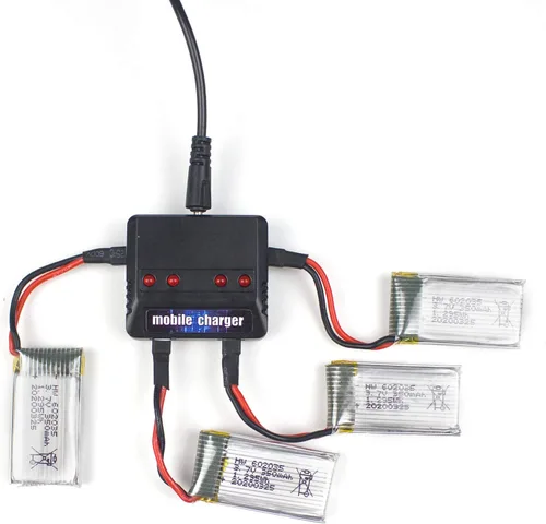 Miniatura 3 de Cheerwing Cargador 4 en 1 y 4pcs 3.7V 350mAh Batería Lipo Recargable UDIRC U12S U12