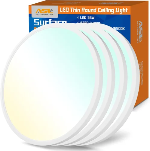 Miniatura 10 de Allsmartlife - Juego de 2 lámparas de techo empotradas, lámpara de techo LED redonda regulable CCT 3000K/4000K/6500K, lámparas de 24W de 12 pulgadas