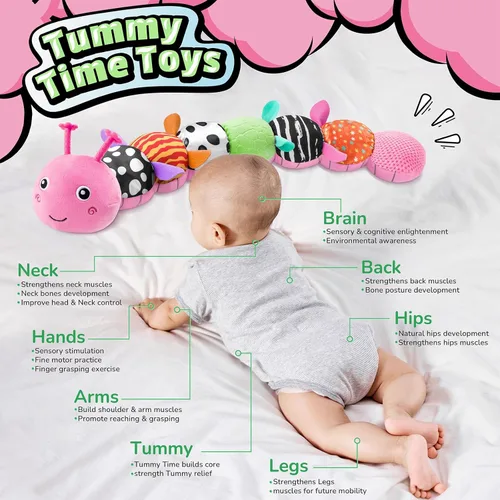Miniatura 3 de LIGHTDESIRE Juguetes para bebés Gusano Musical, Juguetes para bebés Animales de Peluche de 3, 6, 12 Meses, Juguetes Sensoriales con Diseño de Regla
