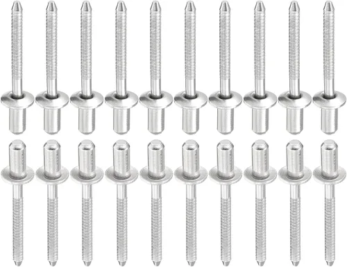 Miniatura 8 de DTGN Remaches ciegos de 0.126 in x 0.394 in (DxL) – Paquete de 50 – Bueno para la unión de maquinaria – Remache de extremo cerrado de cúpula