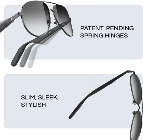 Miniatura 7 de Lucyd Gafas de sol UV Bluetooth para hombre con micrófono con cancelación de ruido, compatibles con asistente de voz Siri y Alexa, conducción