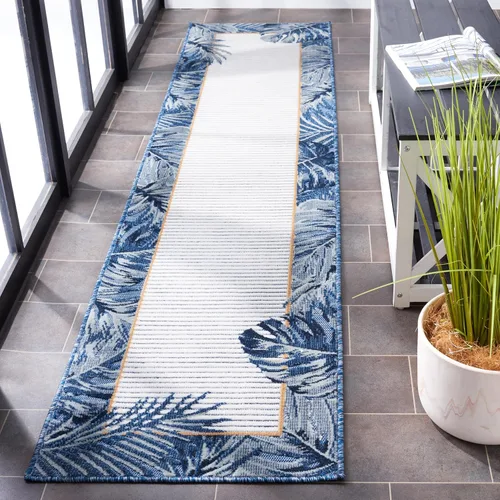 Miniatura 2 de SAFAVIEH Cabana Collection - Alfombra de pasillo, 2 x 9 pies, diseño tropical, no desprende pelusa y de fácil cuidado, para interiores y exteriores
