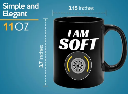Miniatura 5 de Racer Coffee Mug 11oz Black - I'm Soft - Fuel Speed Racer Car Guys Circuit Automotive Racing Boy Gifts For Him Dad Men Boyfriend