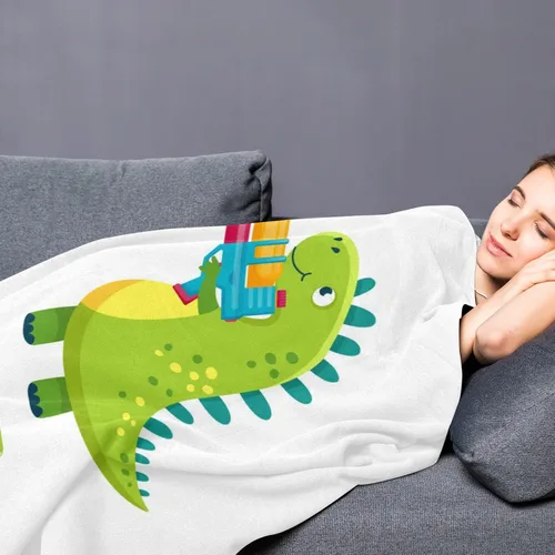 Miniatura 4 de Manta de bebé de dinosaurio personalizada para niños y niñas, manta personalizada de dinosaurio con nombre, manta de animal lindo para niños, manta