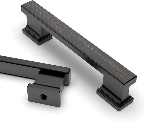 Miniatura 9 de Asidrama - Paquete de 6 manijas de gabinete de cocina color latón cepillado de 3.75 pulgadas (96mm), tiradores para gabinete, accesorios