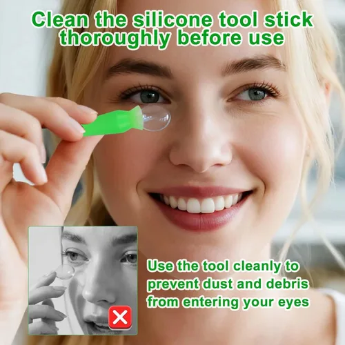 Miniatura 4 de 4 piezas de herramienta de inserción de lentes esclerales, insertador de lente escleral sin ventilación de silicona y removedor con estuche