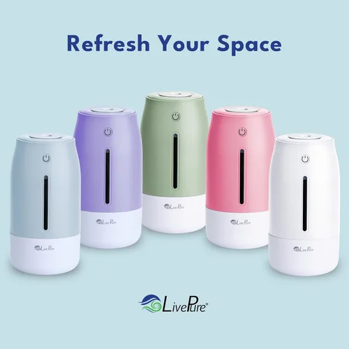 Miniatura 7 de LivePure Humidificadores de niebla fría para dormitorio. Humidificador pequeño para bebés, guardería, plantas, oficina. Humidificador ultrasónico