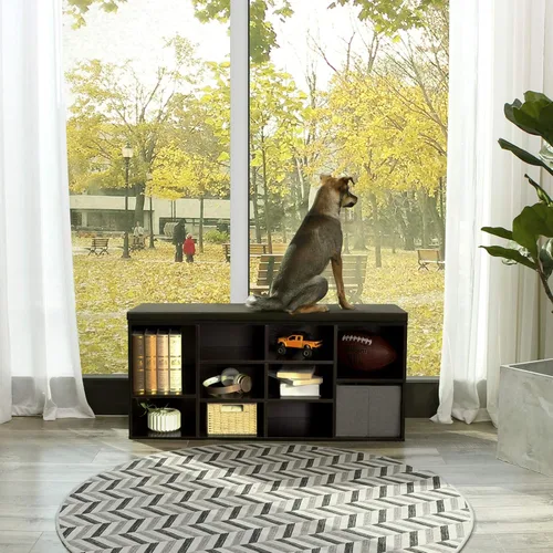 Miniatura 9 de VASAGLE - Colección CUSTOS - Banco para zapatos, banco de almacenamiento con asiento acolchado, banco de entrada con 10 compartimentos